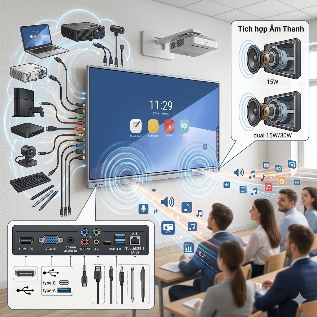 Các Cổng Kết Nối Và Tích Hợp Âm Thanh