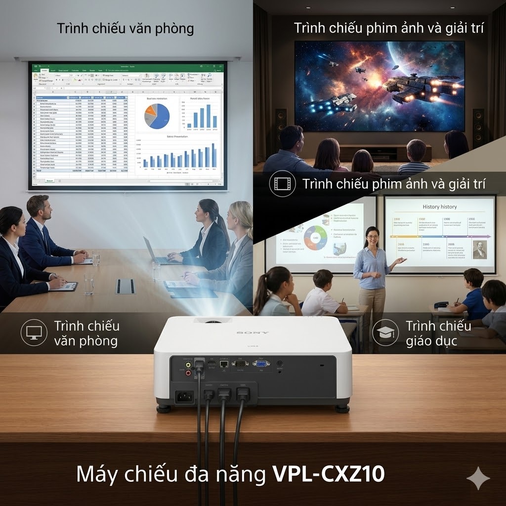 Máy chiếu phù hợp cho các nhu cầu sau-VPL-CXZ10