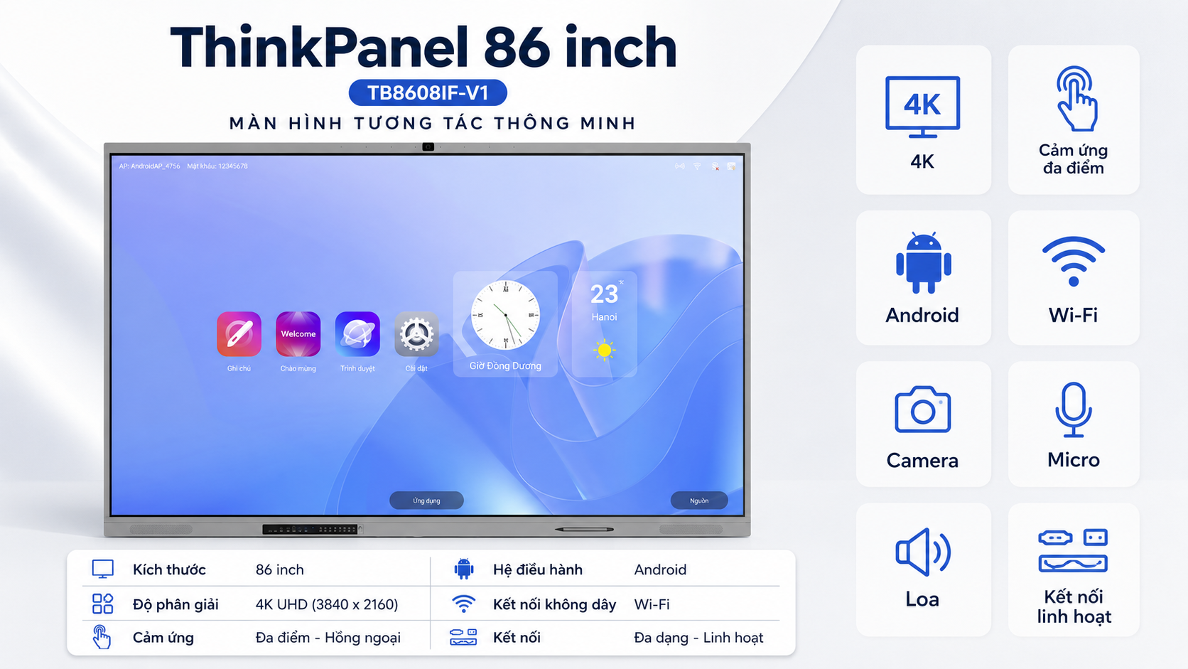 2- ThinkPanel 86 Inch (TB8608IF-V1)